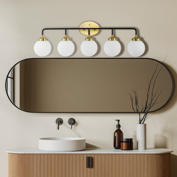 Caleb Brass Vanity Wall Sconce Frosted
